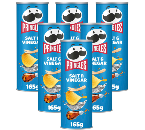 Pringles Salt And Vinegar Flavour 165g X 12